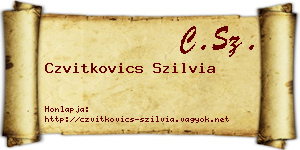 Czvitkovics Szilvia névjegykártya